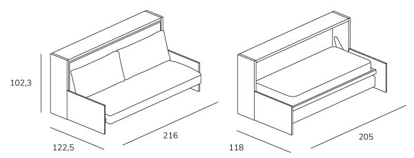 Opklapbed Kali tech bank C BedHabits